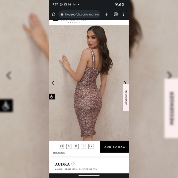 House of CB Audra animal print mesh bustier dress. Pink and brown. Size large. - Picture 3 of 6